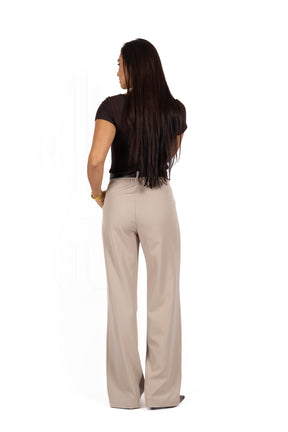 Spodnie damskie AFIYA Dark beige