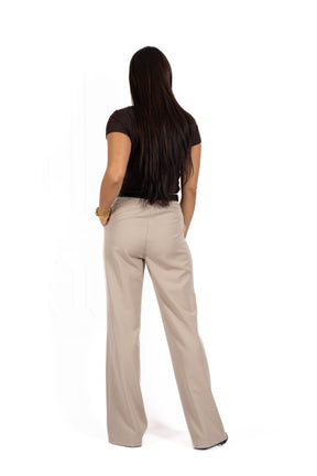 Spodnie damskie AFIYA Dark beige