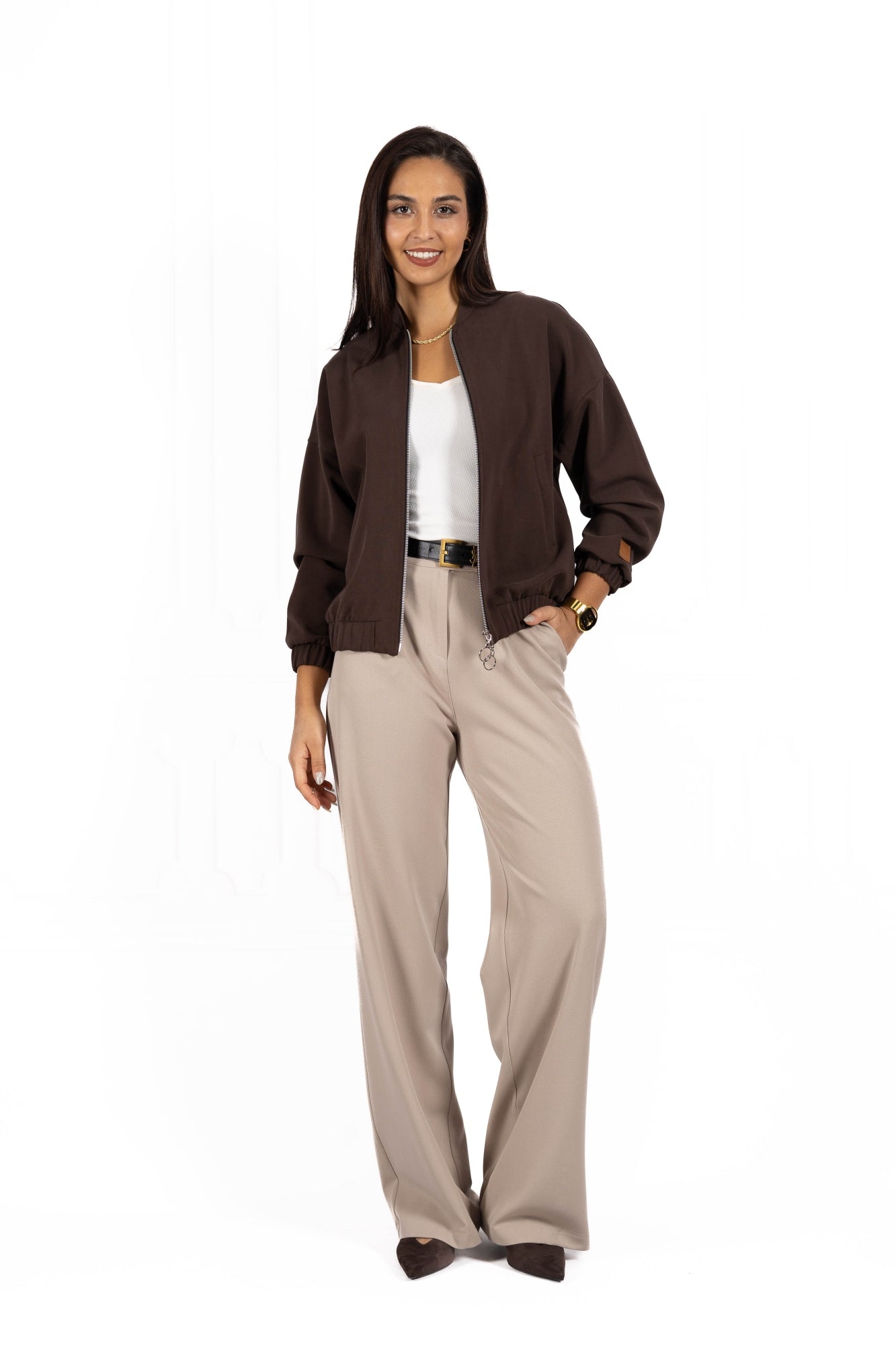 Kurtka damska w typie bomberki KARO Brown