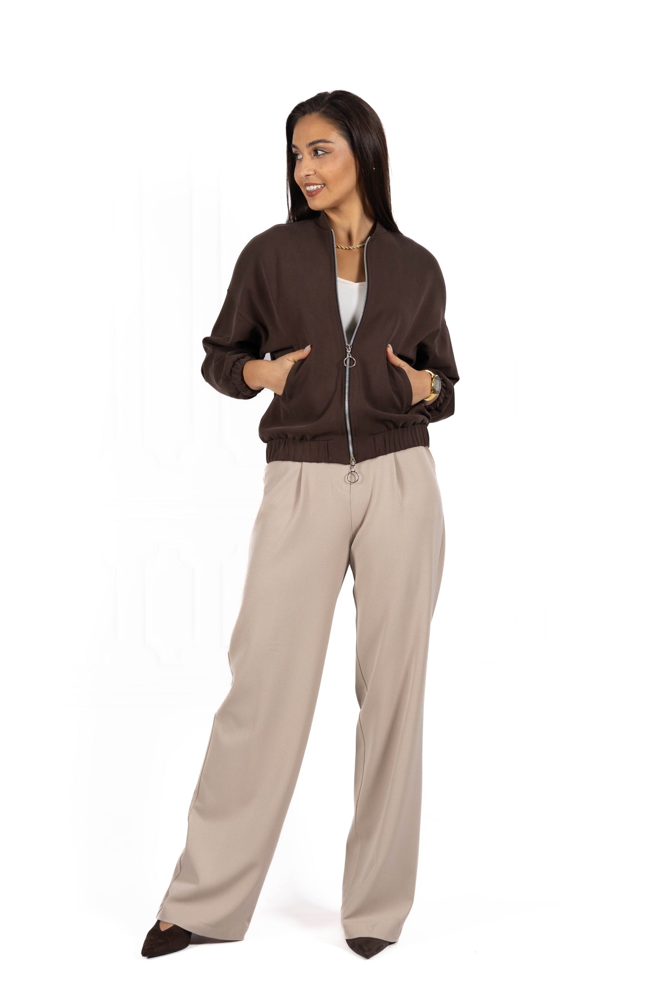 Kurtka damska w typie bomberki KARO Brown