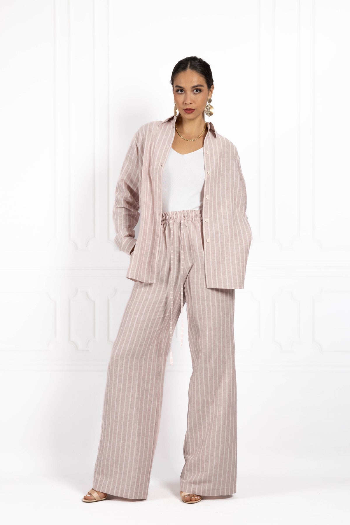 Komplet z lnu BLUSH Rose