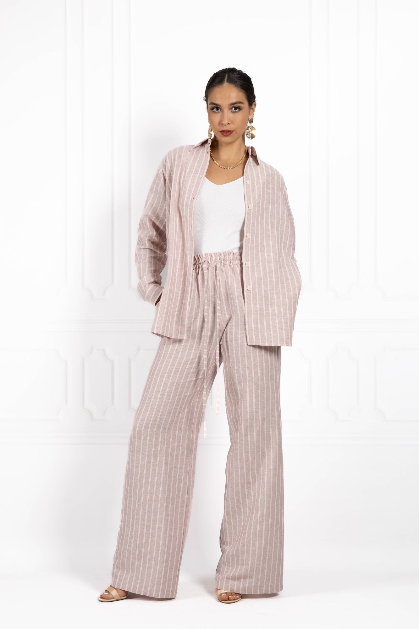 Komplet z lnu BLUSH Rose