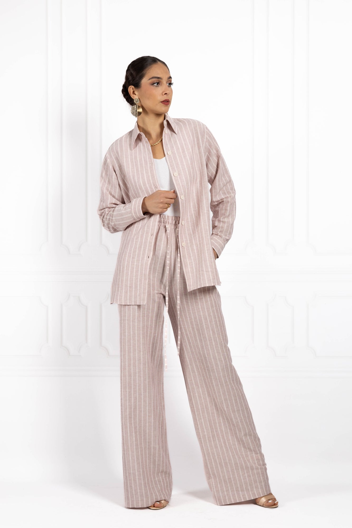 Komplet z lnu BLUSH Rose