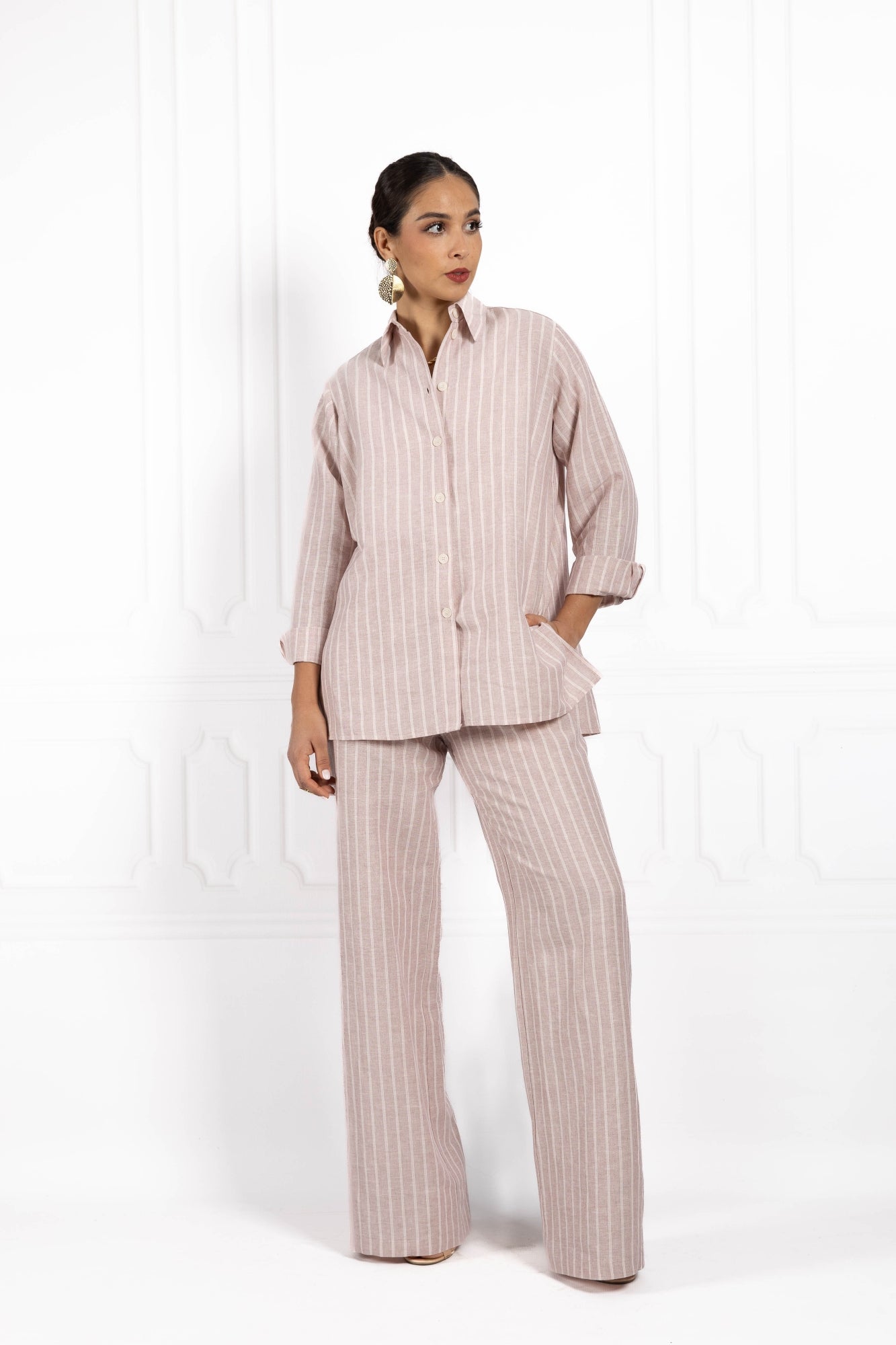 Komplet z lnu BLUSH Rose