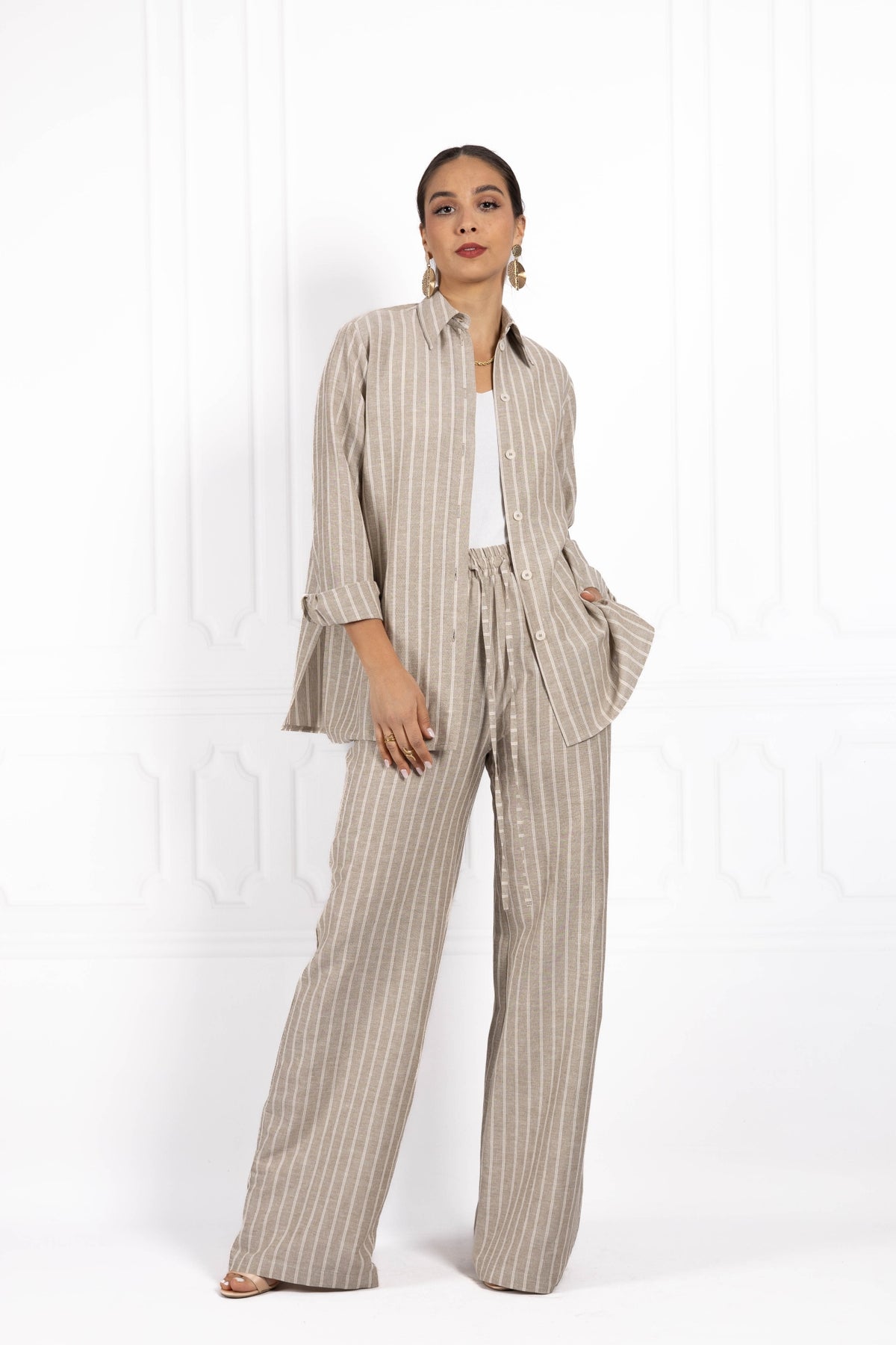 Komplet z lnu BLUSH Cappuccino