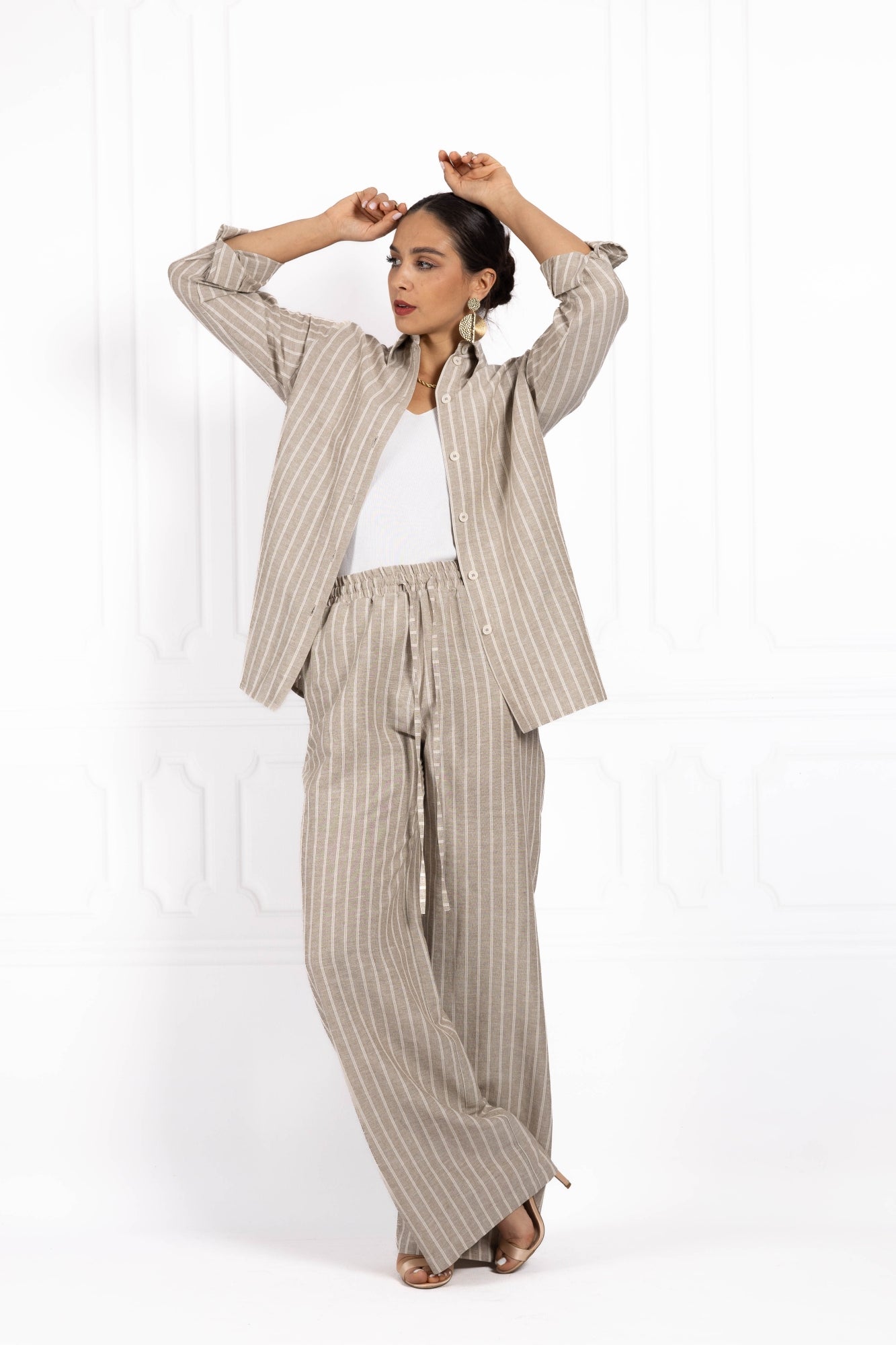 Komplet z lnu BLUSH Cappuccino
