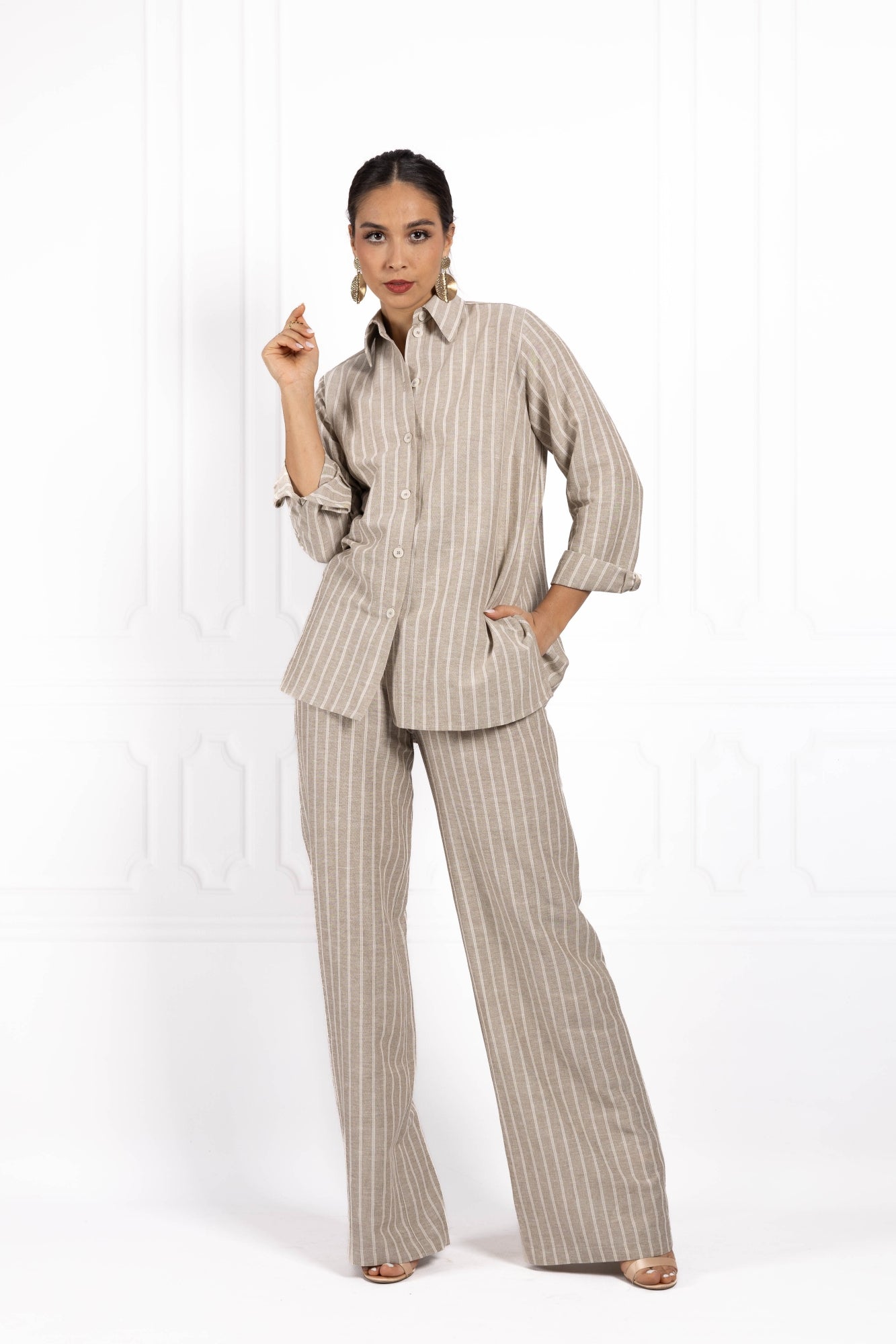 Komplet z lnu BLUSH Cappuccino